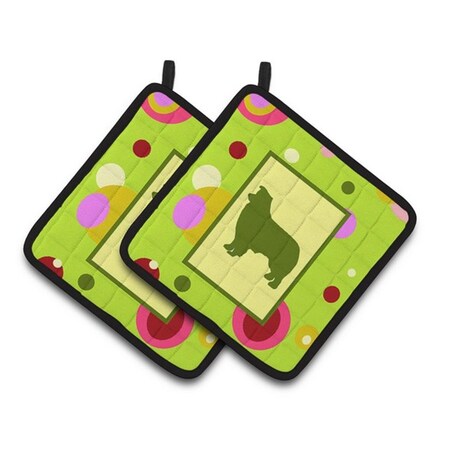Carolines Treasures Border Collie Pair of Pot Holders, 7.5 x 3 x 7.5 in. CK1119PTHD